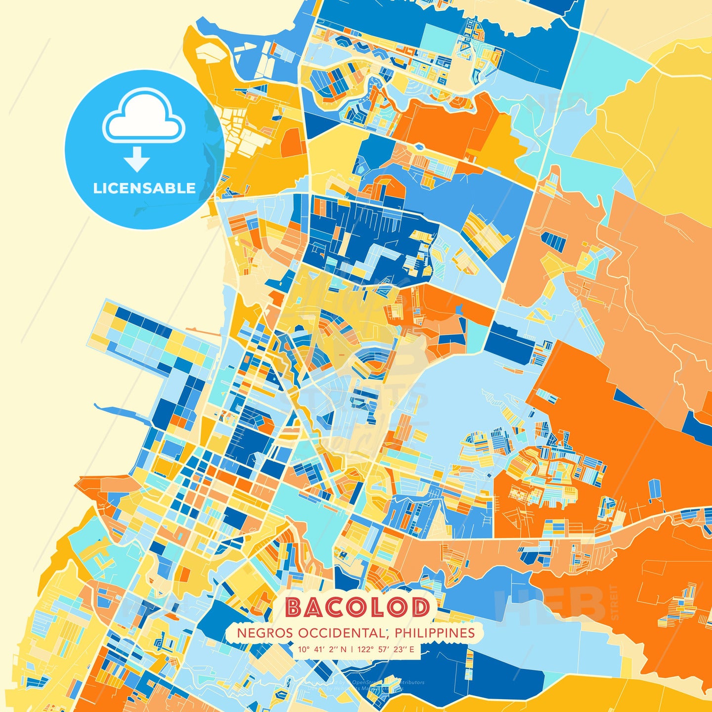 Bacolod, Negros Occidental, Philippines, map - HEBSTREITS Sketches