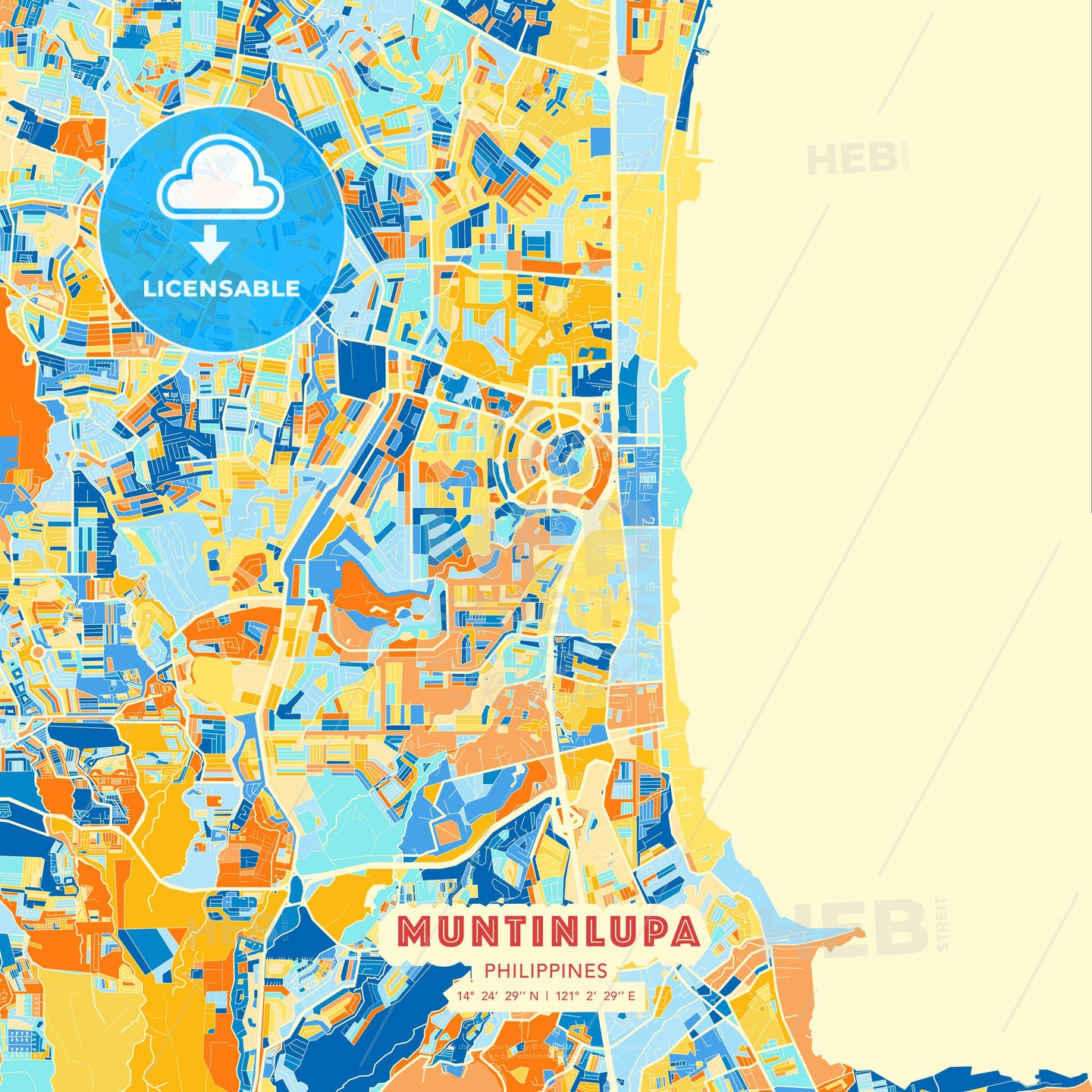 Muntinlupa, Philippines, map - HEBSTREITS Sketches