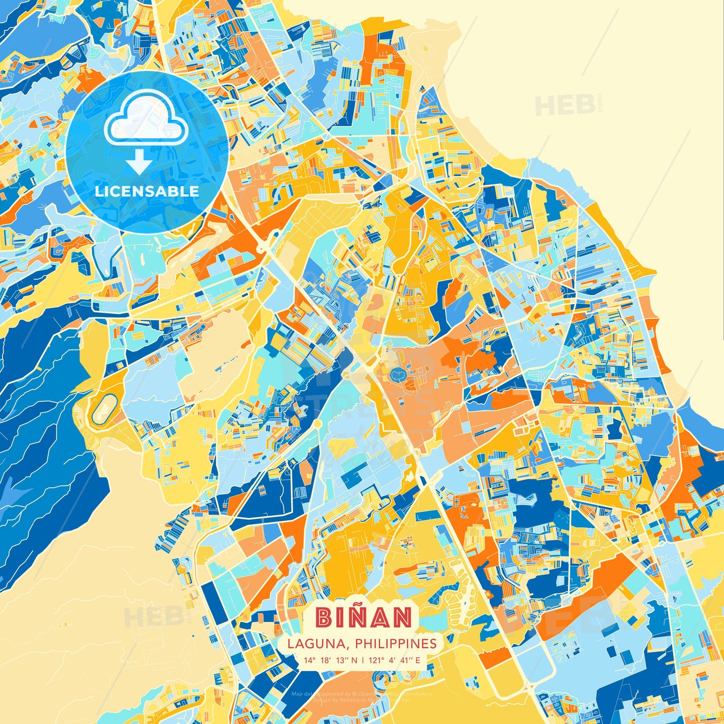 Biñan, Laguna, Philippines, map - HEBSTREITS Sketches