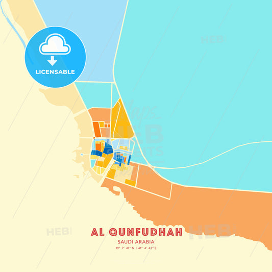 Al Qunfudhah, Saudi Arabia, map - HEBSTREITS Sketches