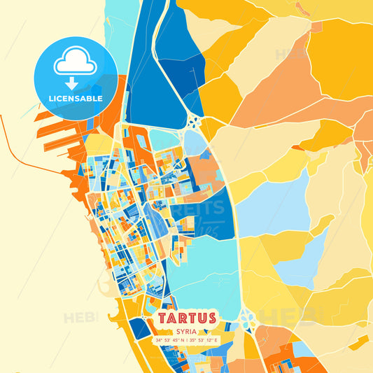 Tartus, Syria, map - HEBSTREITS Sketches