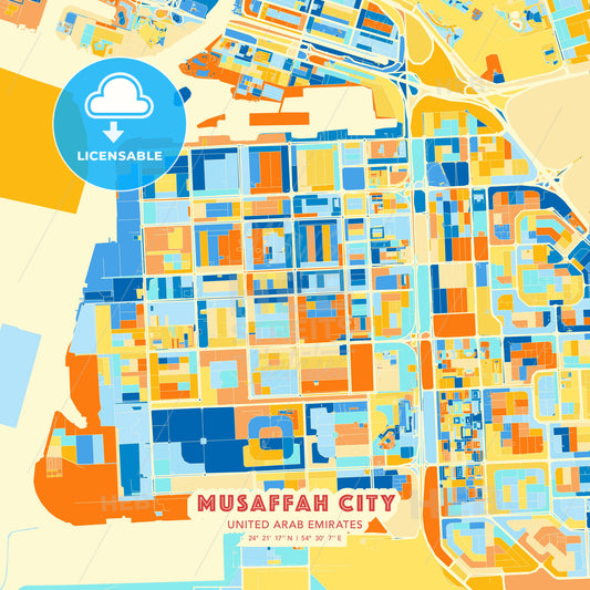 Musaffah City  , United Arab Emirates, map - HEBSTREITS Sketches