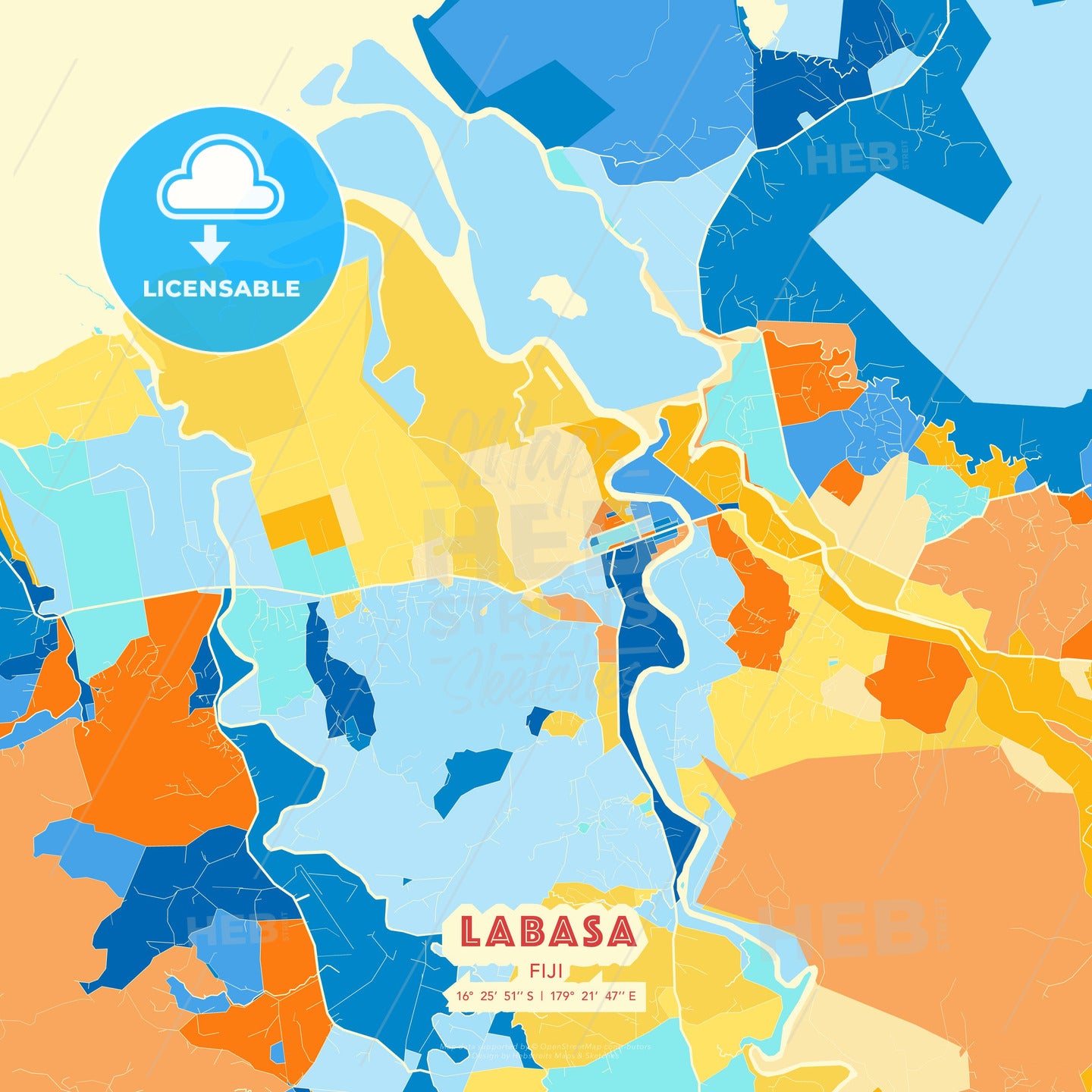 Labasa, Fiji, map - HEBSTREITS Sketches