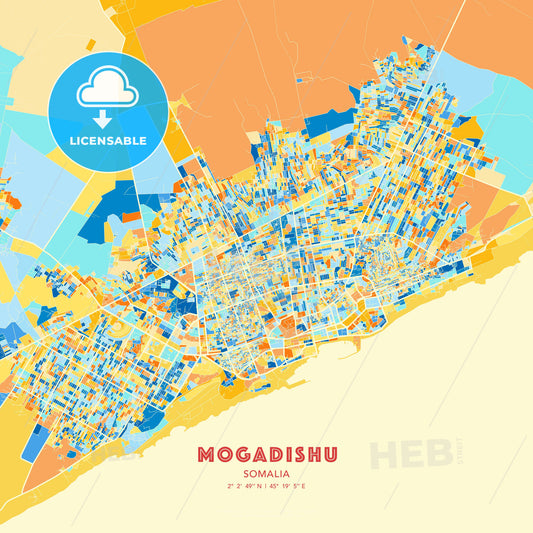 Mogadishu, Somalia, map - HEBSTREITS Sketches