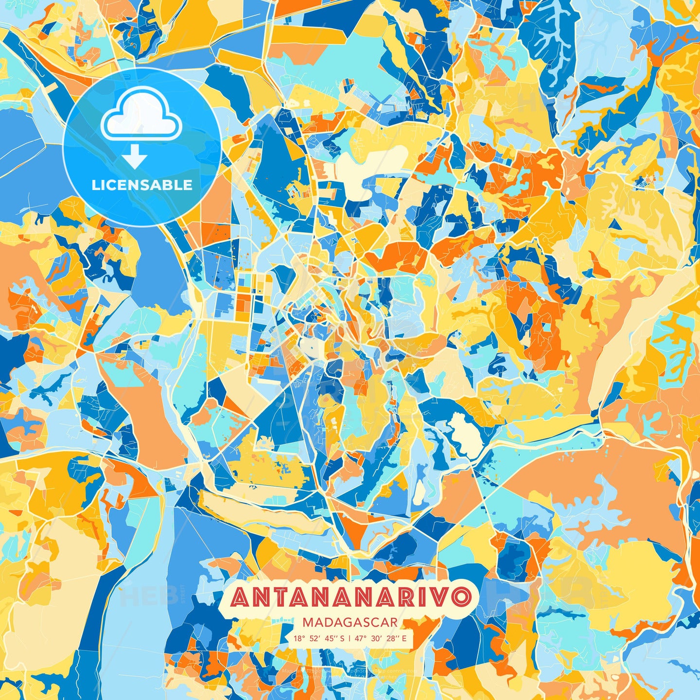 Antananarivo, Madagascar, map - HEBSTREITS Sketches