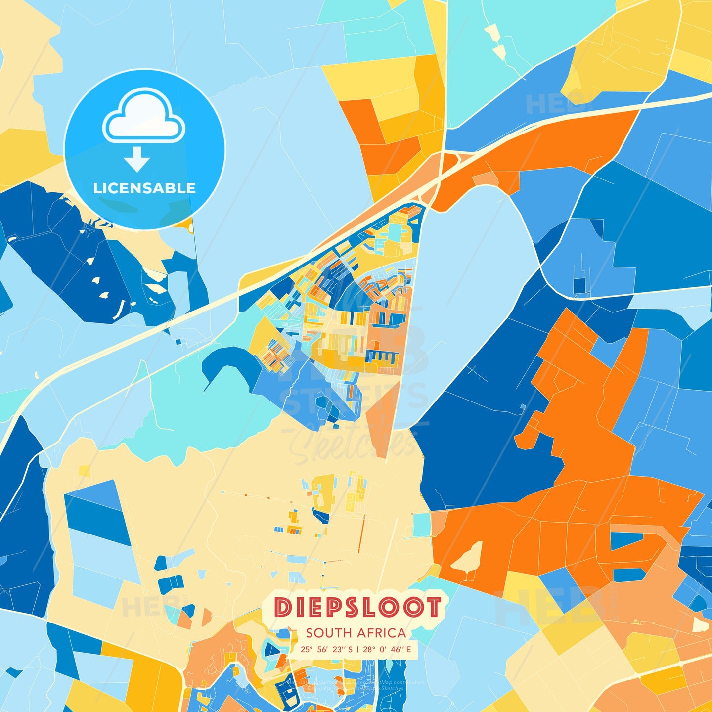 Diepsloot, South Africa, map - HEBSTREITS Sketches