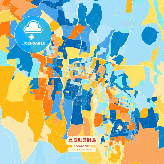 Arusha, Tanzania, map - HEBSTREITS Sketches