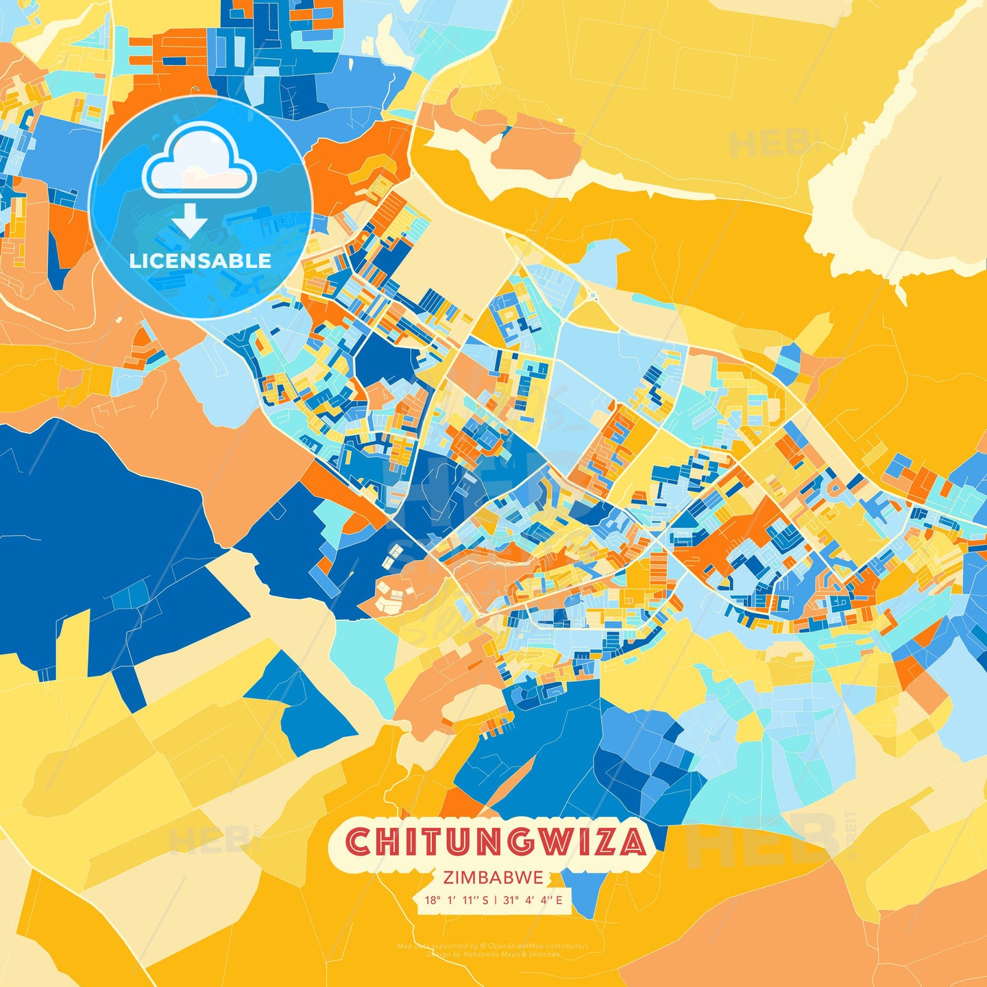 Chitungwiza, Zimbabwe, map - HEBSTREITS Sketches