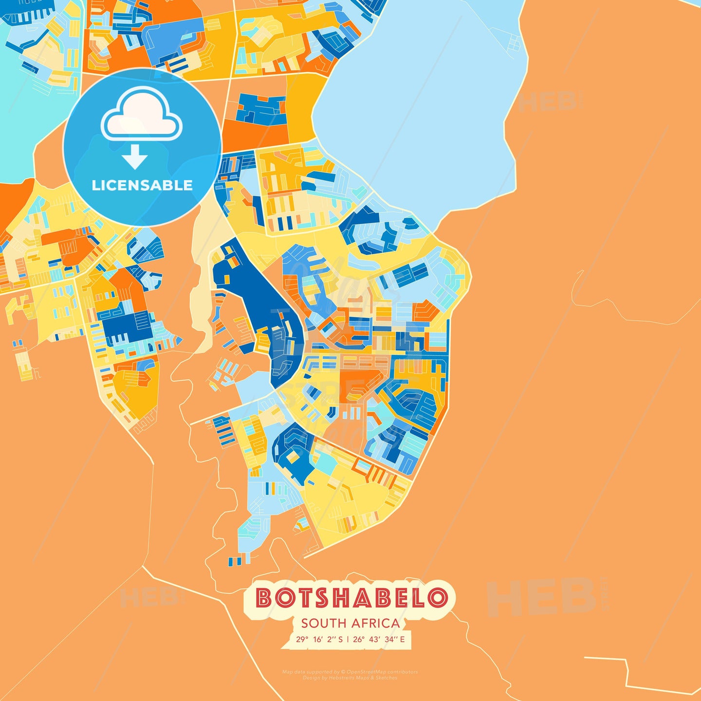 Botshabelo, South Africa, map - HEBSTREITS Sketches