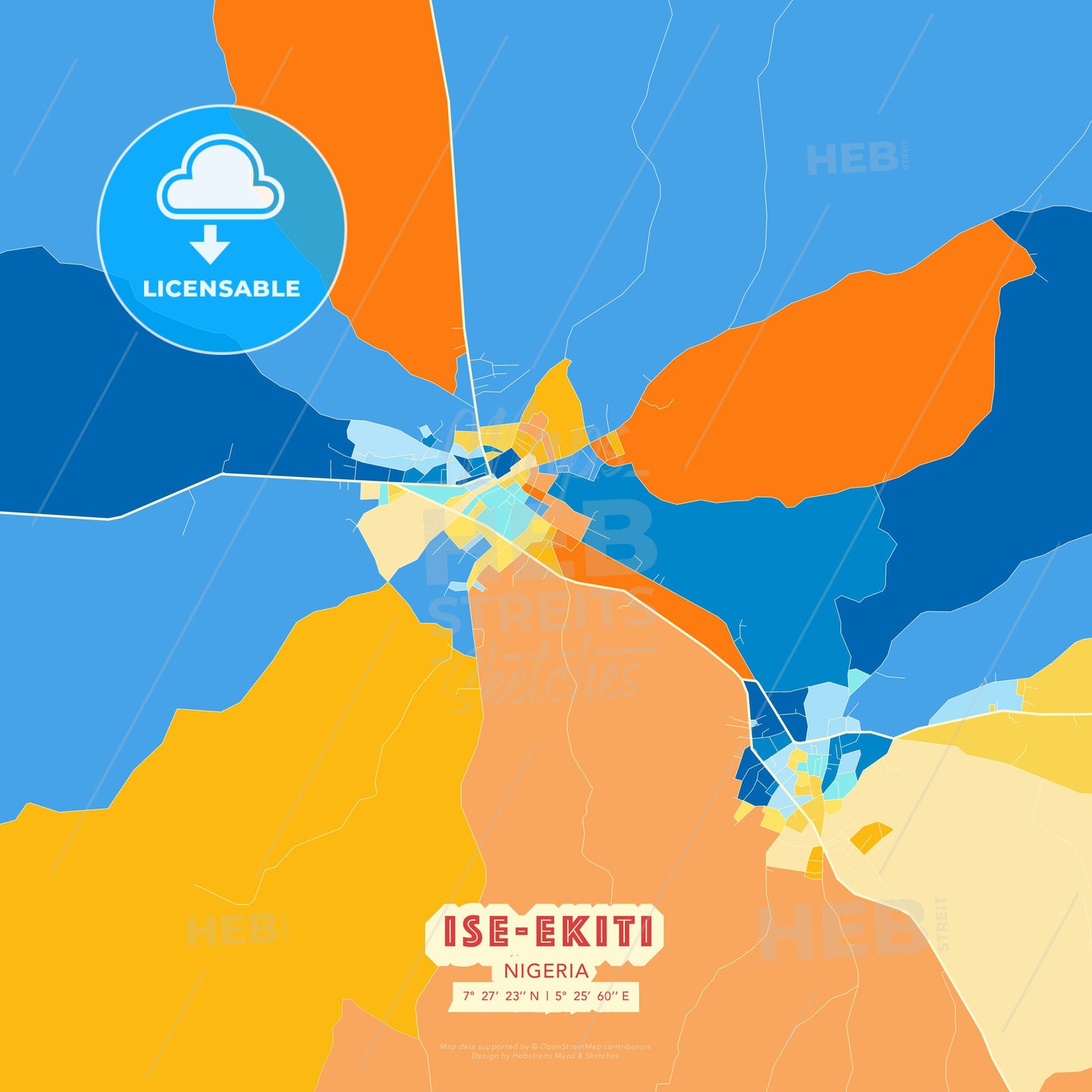 Ise-Ekiti, Nigeria, map - HEBSTREITS Sketches