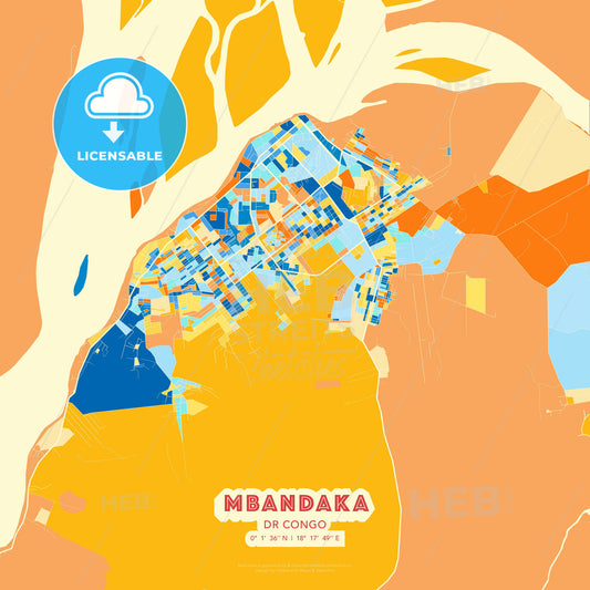 Mbandaka, DR Congo, map - HEBSTREITS Sketches