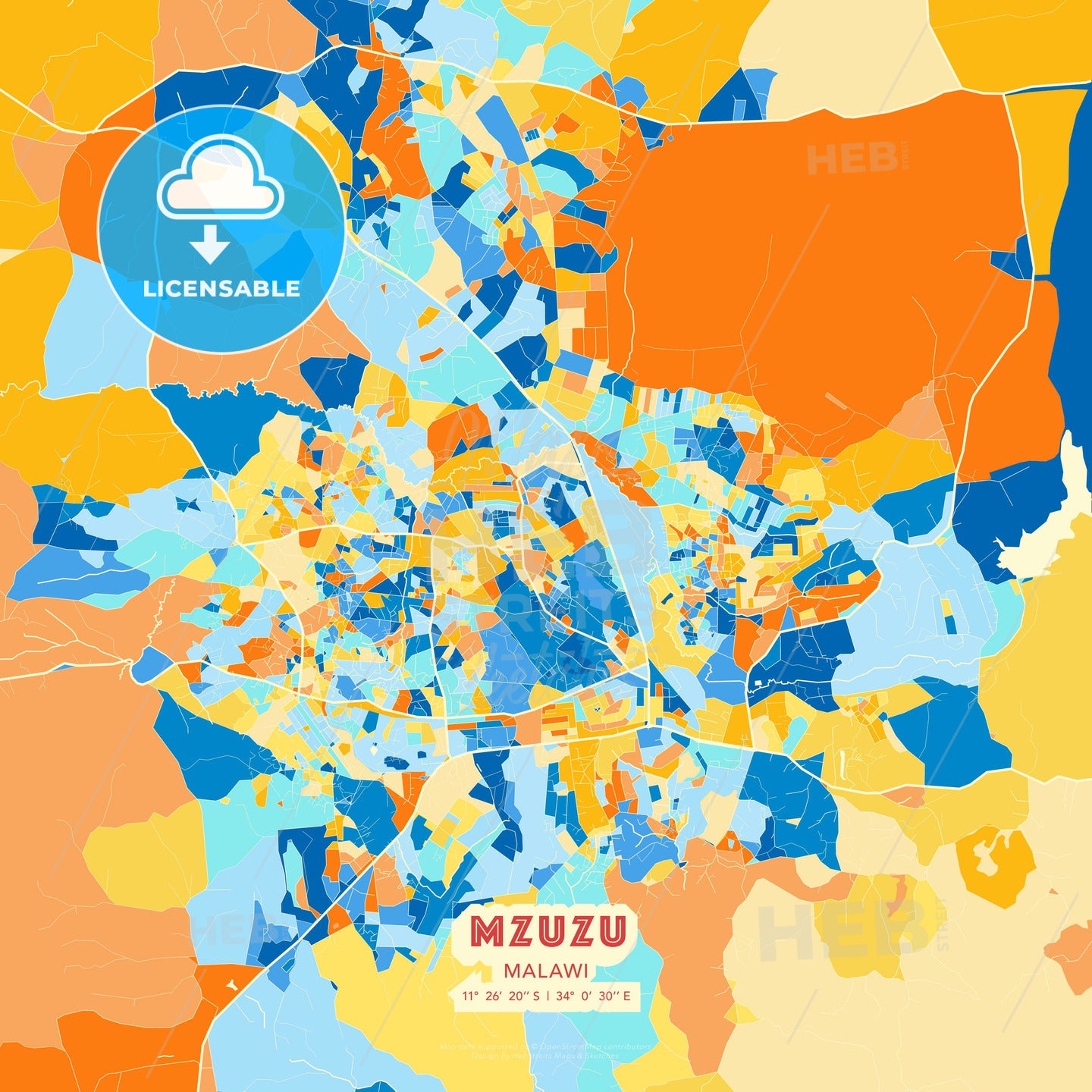 Mzuzu, Malawi, map - HEBSTREITS Sketches