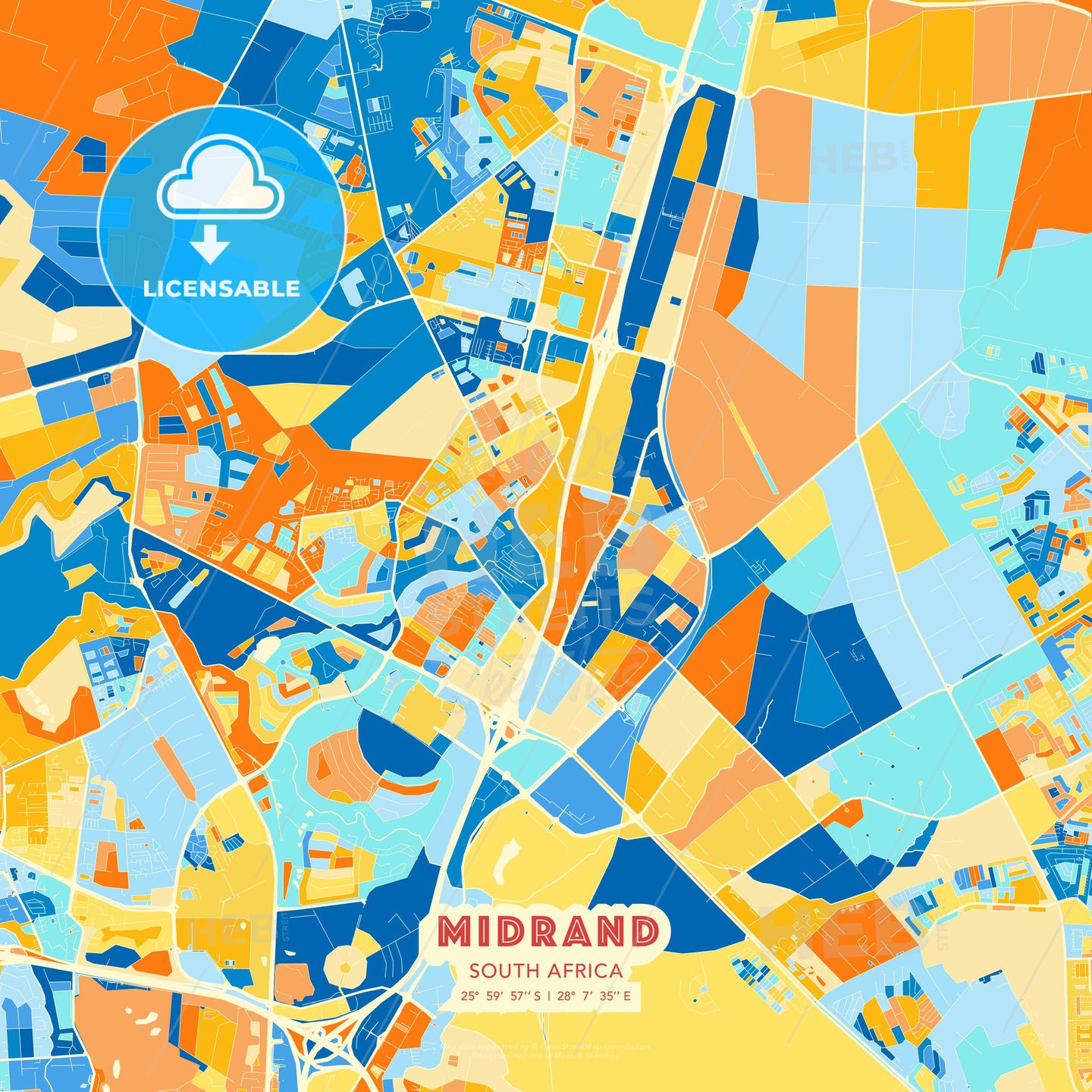 Midrand, South Africa, map - HEBSTREITS Sketches