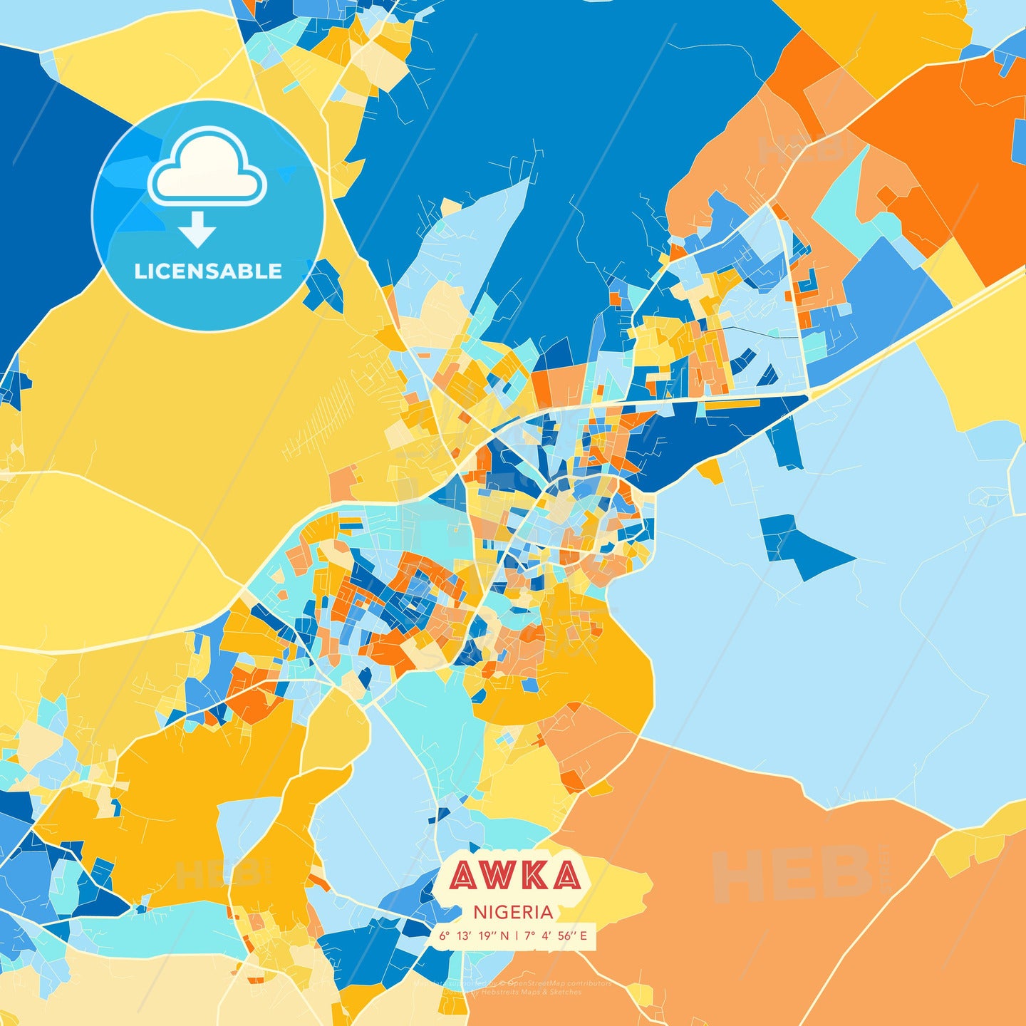 Awka, Nigeria, map - HEBSTREITS Sketches