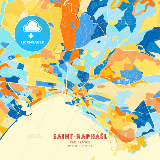 Saint-Raphaël, Var, France, map - HEBSTREITS Sketches