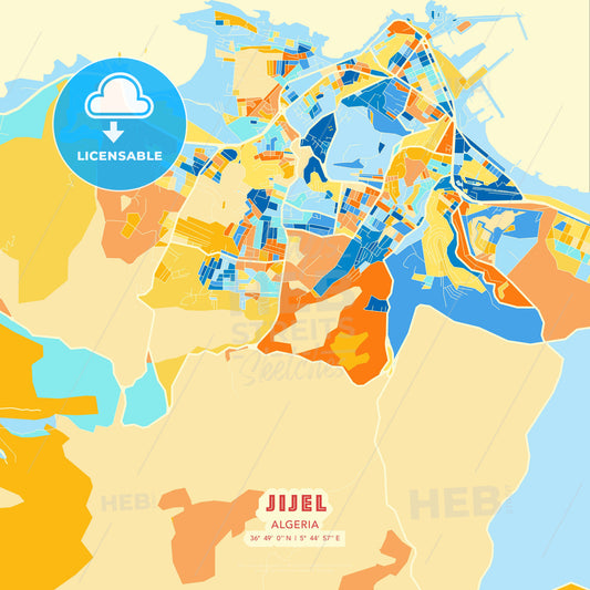 Jijel, Algeria, map - HEBSTREITS Sketches