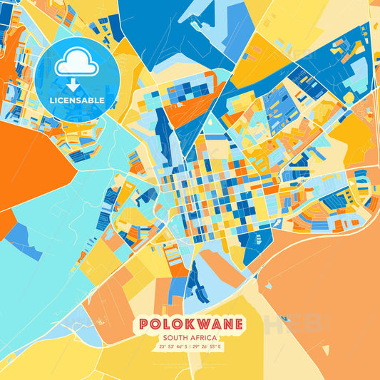 Polokwane, South Africa, map - HEBSTREITS Sketches