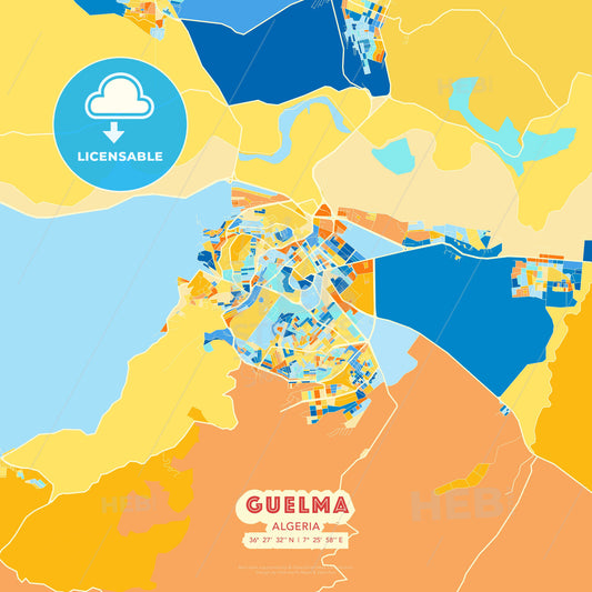 Guelma, Algeria, map - HEBSTREITS Sketches