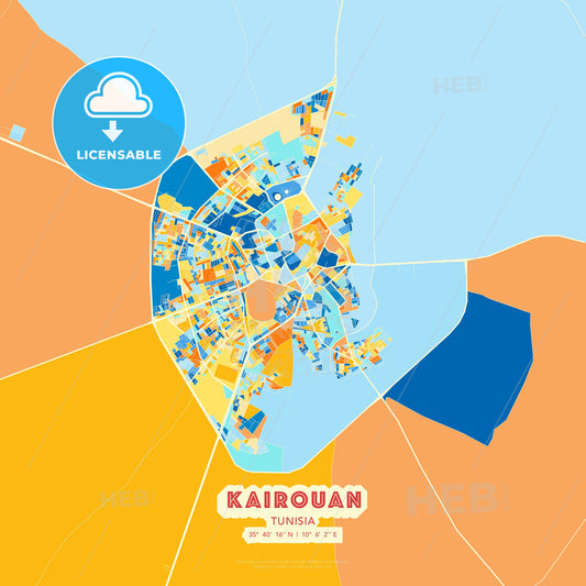 Kairouan, Tunisia, map - HEBSTREITS Sketches