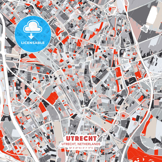 Utrecht, Utrecht, Netherlands, modern map - HEBSTREITS Sketches