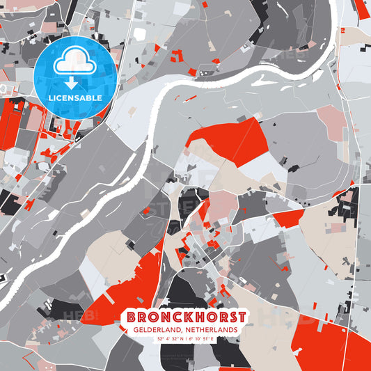 Bronckhorst, Gelderland, Netherlands, modern map - HEBSTREITS Sketches