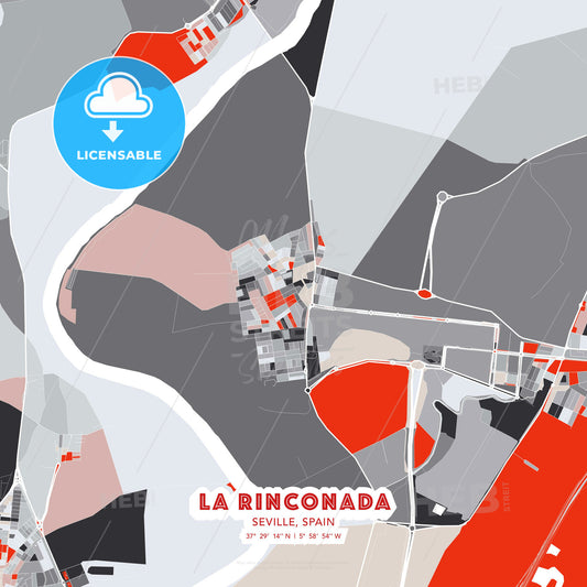 La Rinconada, Seville, Spain, modern map - HEBSTREITS Sketches