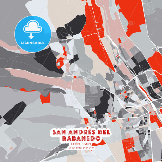 San Andrés del Rabanedo, León, Spain, modern map - HEBSTREITS Sketches