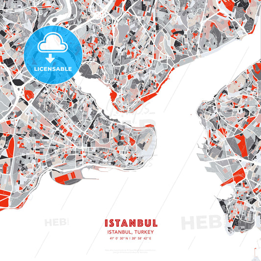 Istanbul, Istanbul, Turkey, modern map - HEBSTREITS Sketches