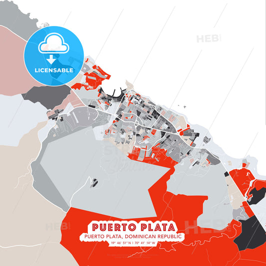 Puerto Plata, Puerto Plata, Dominican Republic, modern map - HEBSTREITS Sketches