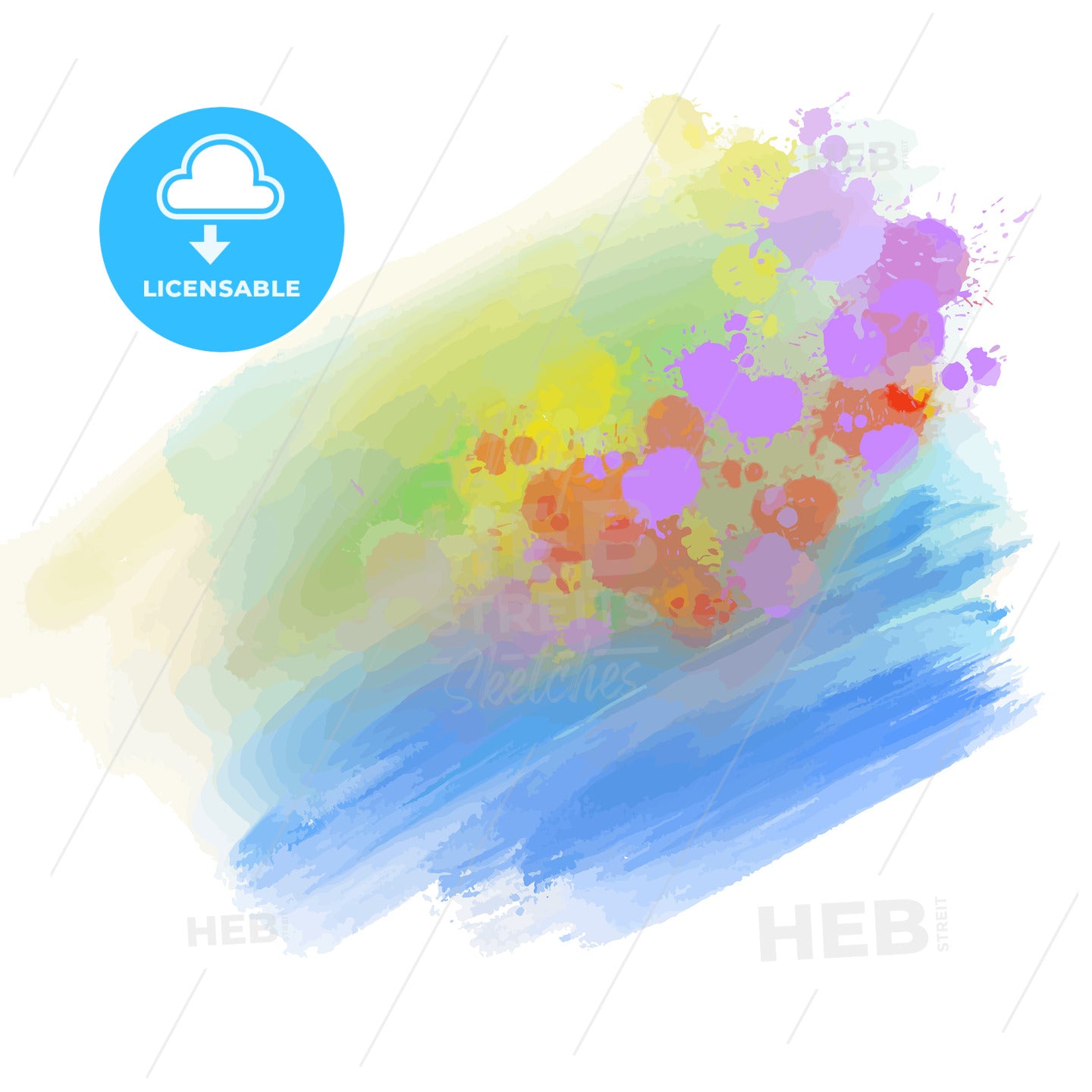 watercolor background with bright splashes – instant download